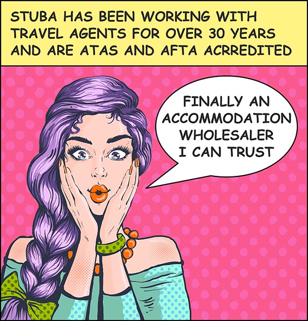 Finally an accommodation wholesaler I can trust – Stuba has been working with travel agents for over 30 years and are ATAS and AFTA acrredited